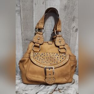 NWOT Nine West Tan Studded Shoulder Bag